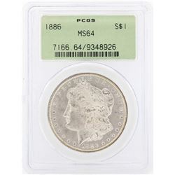 1886 $1 Morgan Silver Dollar Coin PCGS MS64