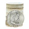 Image 1 : Roll of (20) 1963 Brilliant Uncirculated Franklin Half Dollar Coins