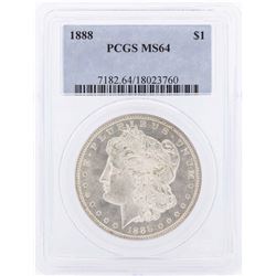 1888 $1 Morgan Silver Dollar Coin PCGS MS64