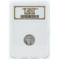 2001 $10 American Platinum Eagle Coin NGC MS70
