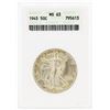 Image 1 : 1945 Walking Liberty Half Dollar Coin ANACS MS63