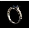 Image 4 : 14KT White Gold 2.12ct Blue Sapphire and Diamond Ring