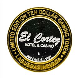 .999 Silver El Cortez Hotel and Casino $10 Casino Gaming Token Limited Edition