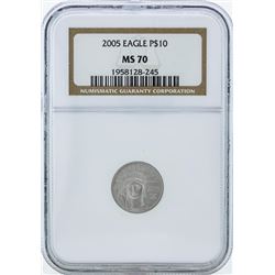 2005 $10 American Platinum Eagle Coin NGC MS70