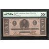 Image 1 : 1862 $1 The Confederate States of America Note T-55 PMG AU 55EPQ