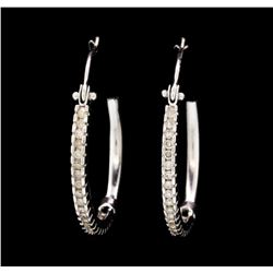 10KT White Gold 0.25ctw Diamond Hoop Earrings