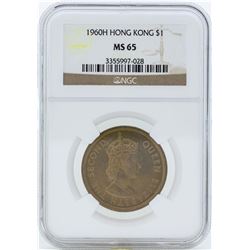 1960 $1 Hong Kong Coin NGC MS65