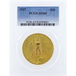 1927 $20 St. Gaudens Double Eagle Gold Coin PCGS MS65