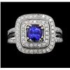 Image 1 : 14KT White Gold 1.54ct Tanzanite and Diamond Ring