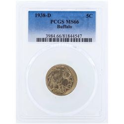 1938-D Buffalo Nickel Coin PCGS MS66