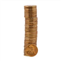 (50) 1949-D Brilliant Uncirculated Lincoln Wheat Penny Roll