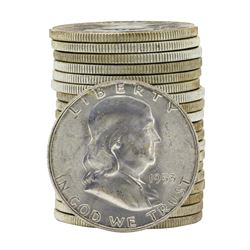 Roll of (20) 1953-S Brilliant Uncirculated Franklin Half Dollars
