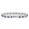 Image 1 : 14KT White Gold 8.96ctw Tanzanite and Diamond Bracelet