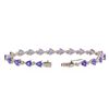 Image 3 : 14KT White Gold 8.96ctw Tanzanite and Diamond Bracelet
