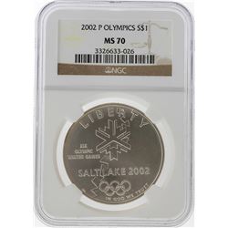 2002-P $1 Salt Lake Olympics Silver Coin NGC MS70