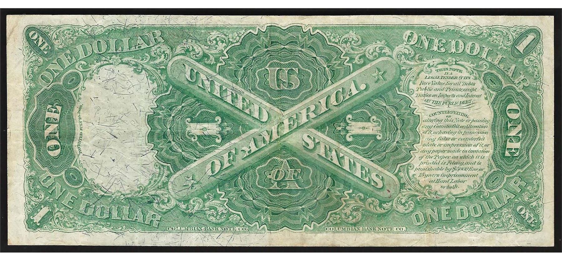 1874 $1 Legal Tender Note