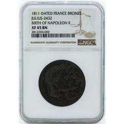 1811 Dated France Bronze Julius 2432 Medal NGC XF45BN