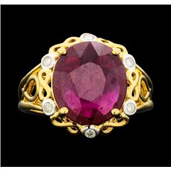 SILVER 7.56ct Ruby and Diamond Ring