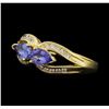 Image 2 : 14KT Yellow Gold 0.80ctw Tanzanite and Diamond Ring
