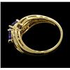 Image 3 : 14KT Yellow Gold 0.80ctw Tanzanite and Diamond Ring