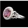 Image 2 : Platinum 2.59ct Pink Sapphire and Diamond Ring GIA Certified