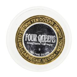 .999 Silver Four Queens Hotel and Casino Las Vegas $10 Casino Gaming Token Limit