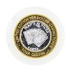 Image 2 : .999 Silver Four Queens Hotel and Casino Las Vegas $10 Casino Gaming Token Limit