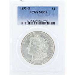 1892-O $1 Morgan Silver Dollar Coin PCGS MS65
