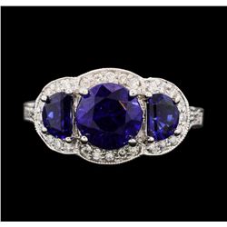 14KT White Gold 3.20ct Tanzanite and Diamond Ring