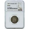 Image 1 : 1907 Canada 25 Cent Coin NGC XF45