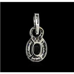 14KT White Gold 3.75ct Tsavorite Garnet and Diamond Pendant