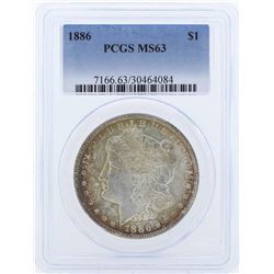 1886 $1 Morgan Silver Dollar Coin PCGS MS63