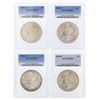 Image 1 : Set of (4) $1 Morgan Silver Dollar Coins PCGS MS63