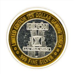 .999 Silver Hilton Las Vegas $10 Casino Gaming Token Limited Edition