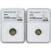 Image 1 : Lot of (2) 1906 Canada 10 Cent Coin NGC AU55 and 1907 Canada 5 Cent Coin NGC AU5