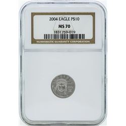 2004 $10 American Platinum Eagle Coin NGC MS70