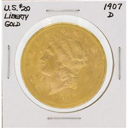 1907-D $20 Liberty Head Double Eagle Gold Coin