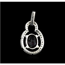 14KT White Gold 2.86ct Red Spinel and Diamond Pendant
