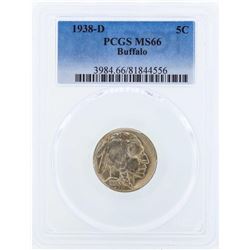 1938-D Buffalo Nickel Coin PCGS MS66