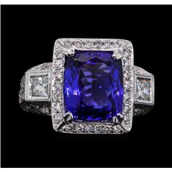 14KT White Gold 5.20ct Tanzanite and Diamond Ring