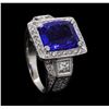 Image 4 : 14KT White Gold 5.20ct Tanzanite and Diamond Ring