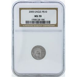 2005 $10 American Platinum Eagle Coin NGC MS70