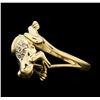 Image 2 : 14KT Yellow Gold 0.07ctw Frog Ring