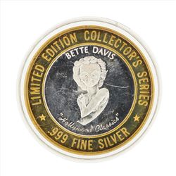 .999 Silver Bette Davis $10 Casino Gaming Token Limited Edition
