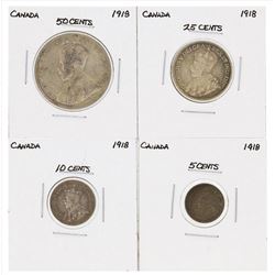 Lot of (4) 1918 Canada Silver Coins