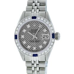 Rolex Stainless Steel 0.70ctw Sapphire and Diamond Datejust Ladies Wristwatch