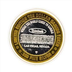 .999 Silver Binions Horseshoe Las Vegas $10 Casino Gaming Token Limited Edition