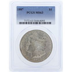 1887 $1 Morgan Silver Dollar Coin PCGS MS63