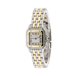 Ladies Cartier Panthere Two Tone Stainless Steel and 18K Yellow Gold Watch