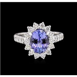 14KT White Gold 2.50ct Tanzanite and Diamond Ring